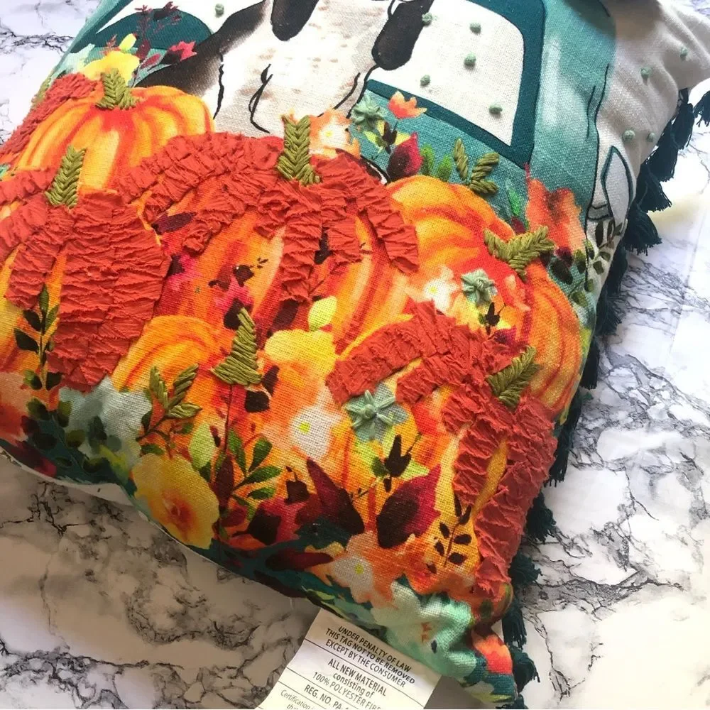 The Pioneer Woman Harvest Charlie Truck Decorative Throw Pillows 18x18 NEW
